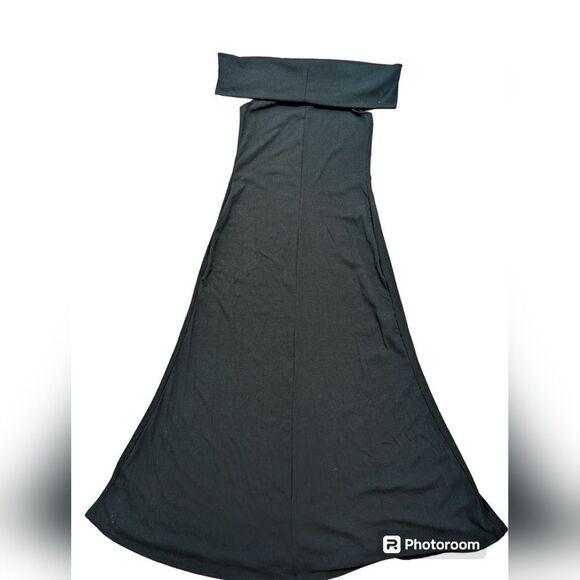 Silence + Noise black Off-The-Shoulder rib knit A-line Maxi Dress size L, NWOT - Picture 10 of 10